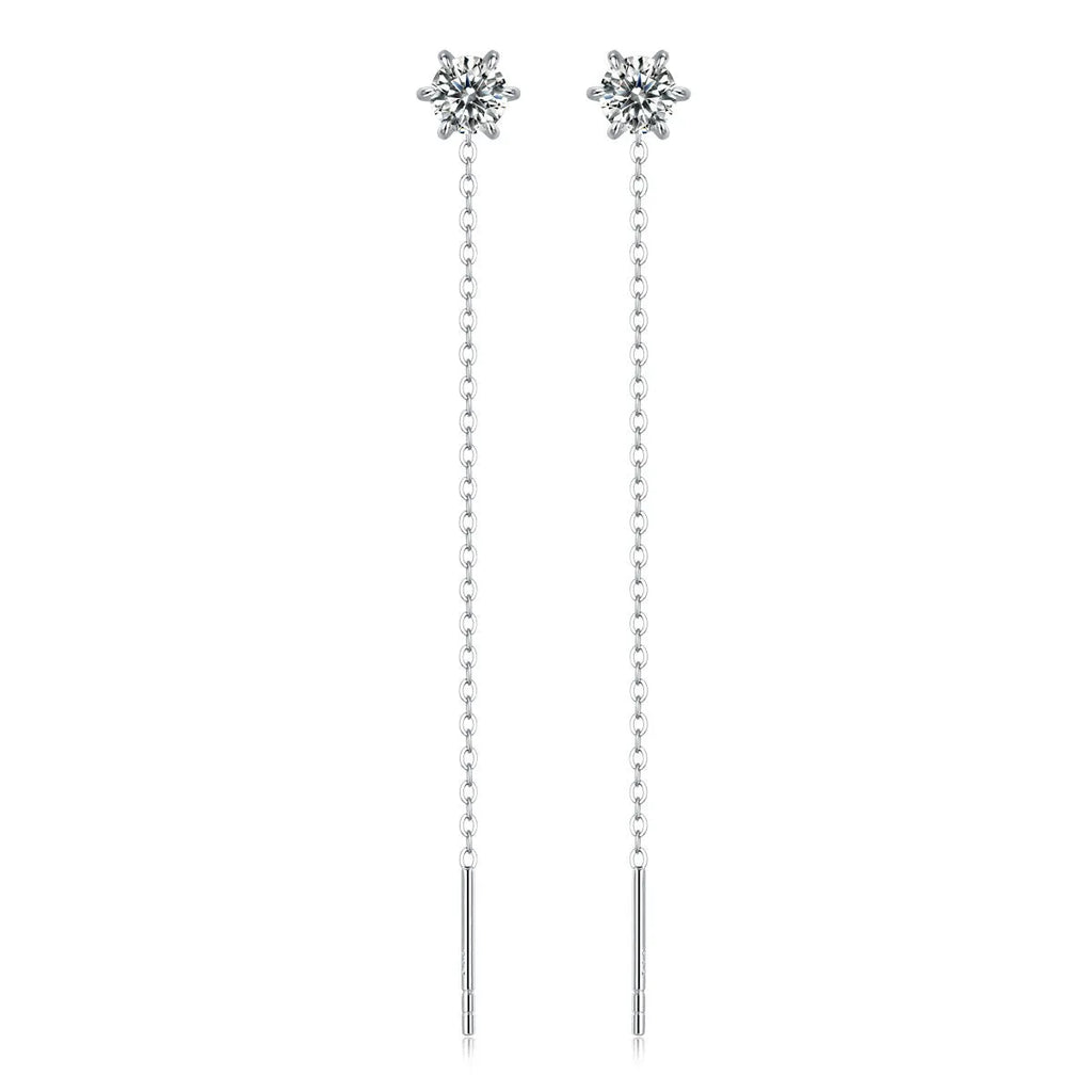 Six-claw moissanite stud earrings sterling silver heart-shaped geometric design 0.5ct