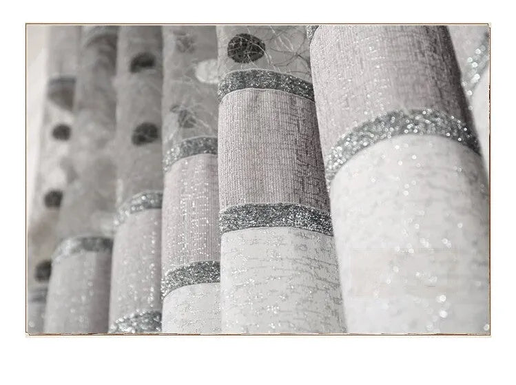 Custom blackout curtain panel showing fabric texture and hanging options