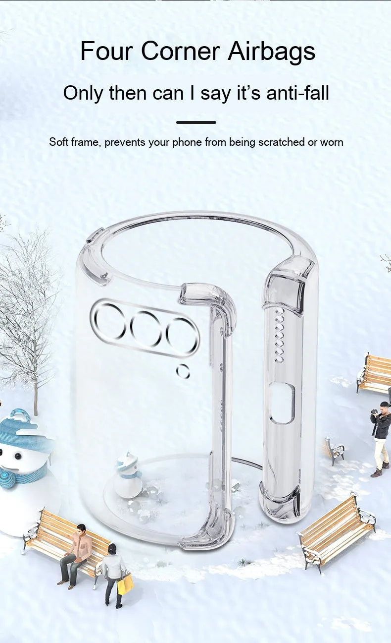Transparent TPU phone case for Samsung Galaxy S23 with four-corner airbag protection