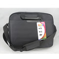 Black nylon laptop bag for 15.6 inch notebook with shoulder strap and computer pocket