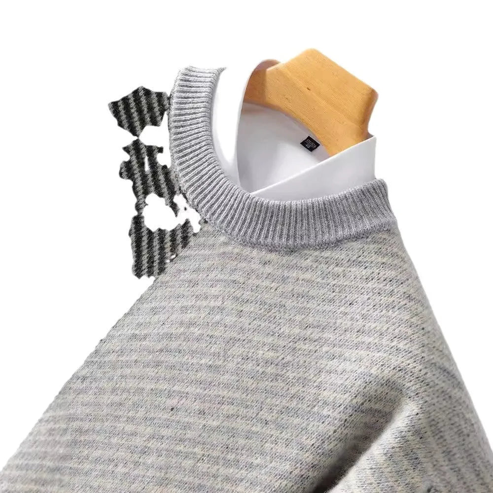 Men's wool sweater top in brown, dark gray, golden camel, gray pink, light gray, sizes S to 3XL