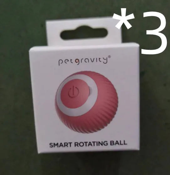 Green automatic rotating ball cat toy with 43mm diameter for claw control and intelligent obstacle avoidance
