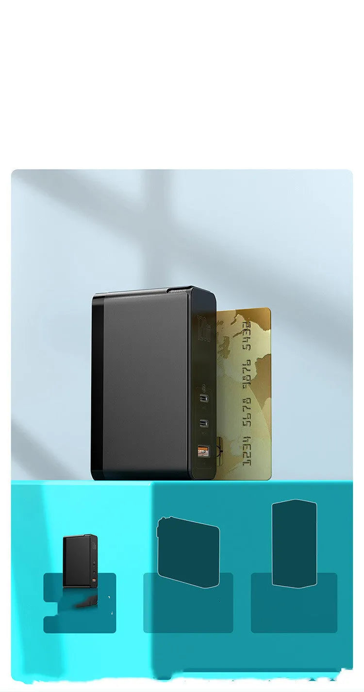 Baseus GaN Gallium Nitride Mini Fast Charger with European plug in black with indicator light