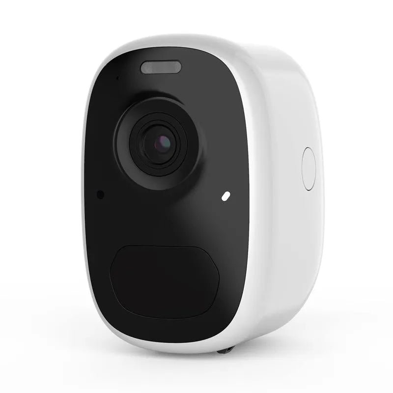 W8 outdoor waterproof battery network camera with 1080P resolution and 2.8mm lens mounted on exterior wall