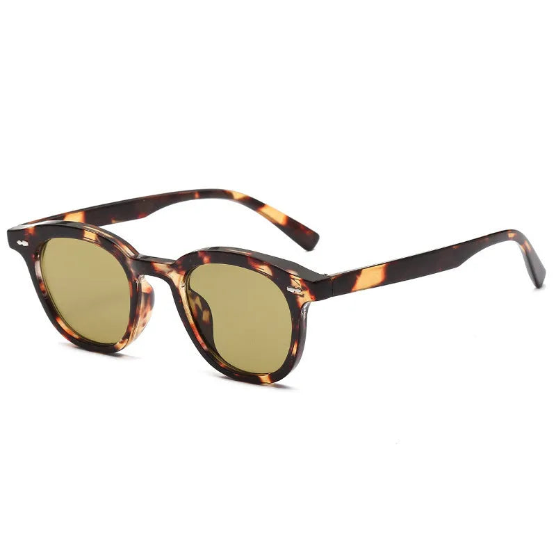 Retro beige round frame sunglasses with PC construction and metal hinge in multiple colour options