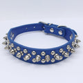 PU leather dog collar with zinc alloy mushroom studs in multiple colour and size options for everyday use