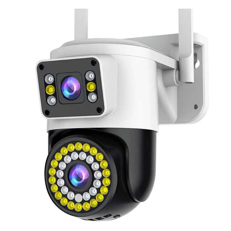 Night vision wireless wifi binocular dual-screen surveillance camera with mobile app control, 148x80x185mm, UK plug version