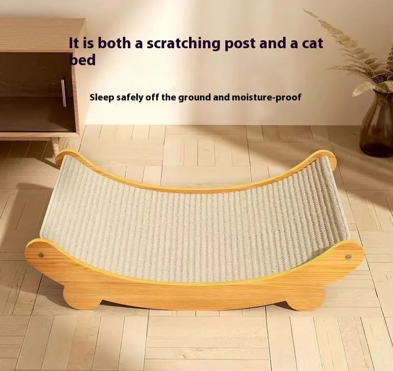 Sisal cat scratch board with woven blanket surface available in small and large pastoral style options