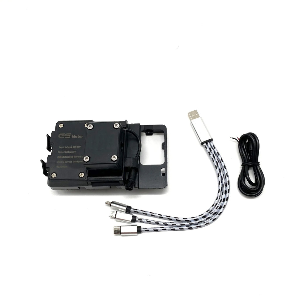 Black ABS plastic motorcycle navigation bracket for BMW R1200GS and R1250GS models
