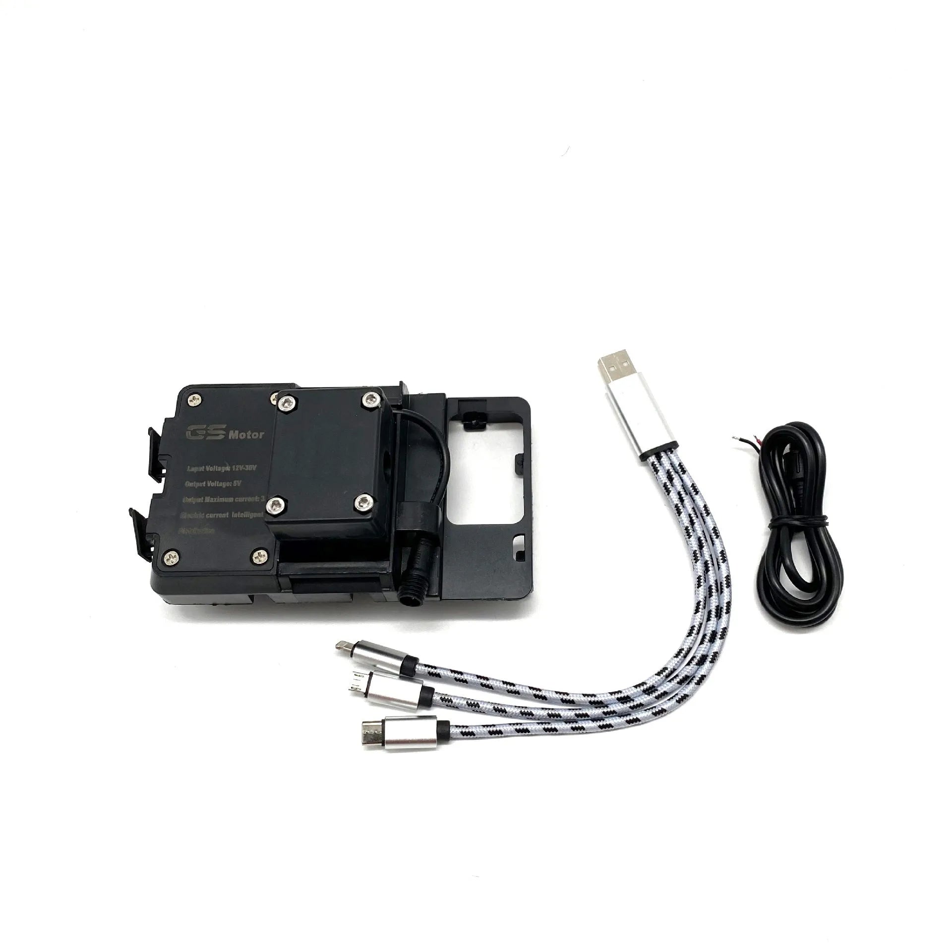Black ABS plastic motorcycle navigation bracket for BMW R1200GS and R1250GS models