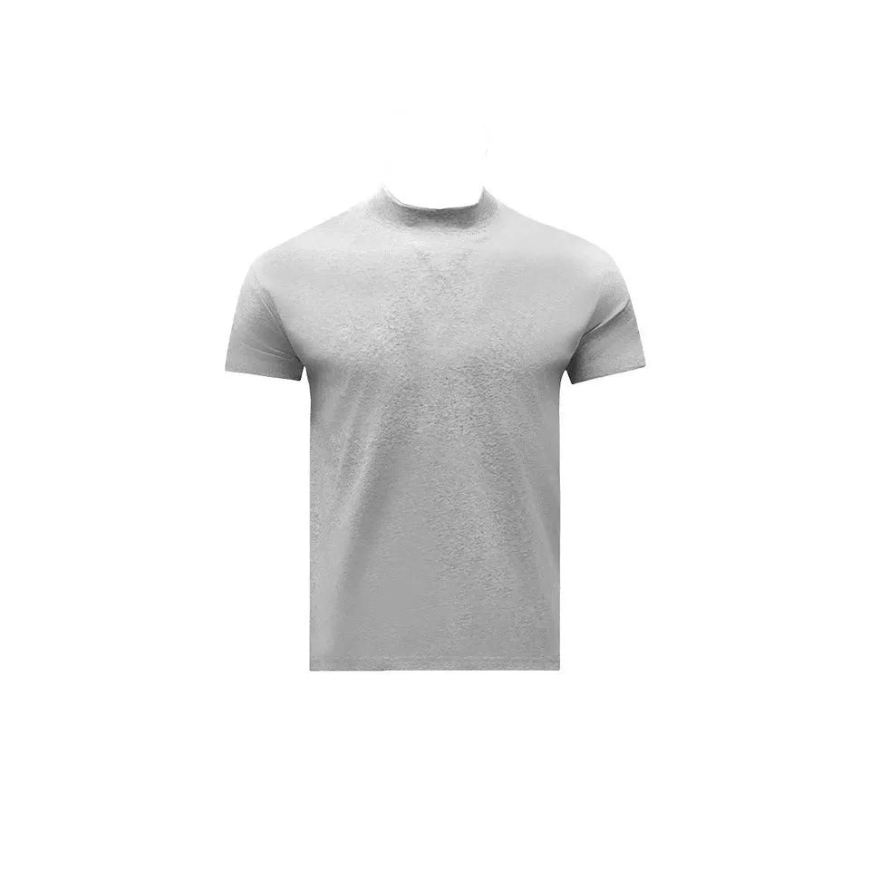 Men's cotton short sleeve pullover shirt in loose fit with drop-shoulder sleeves
