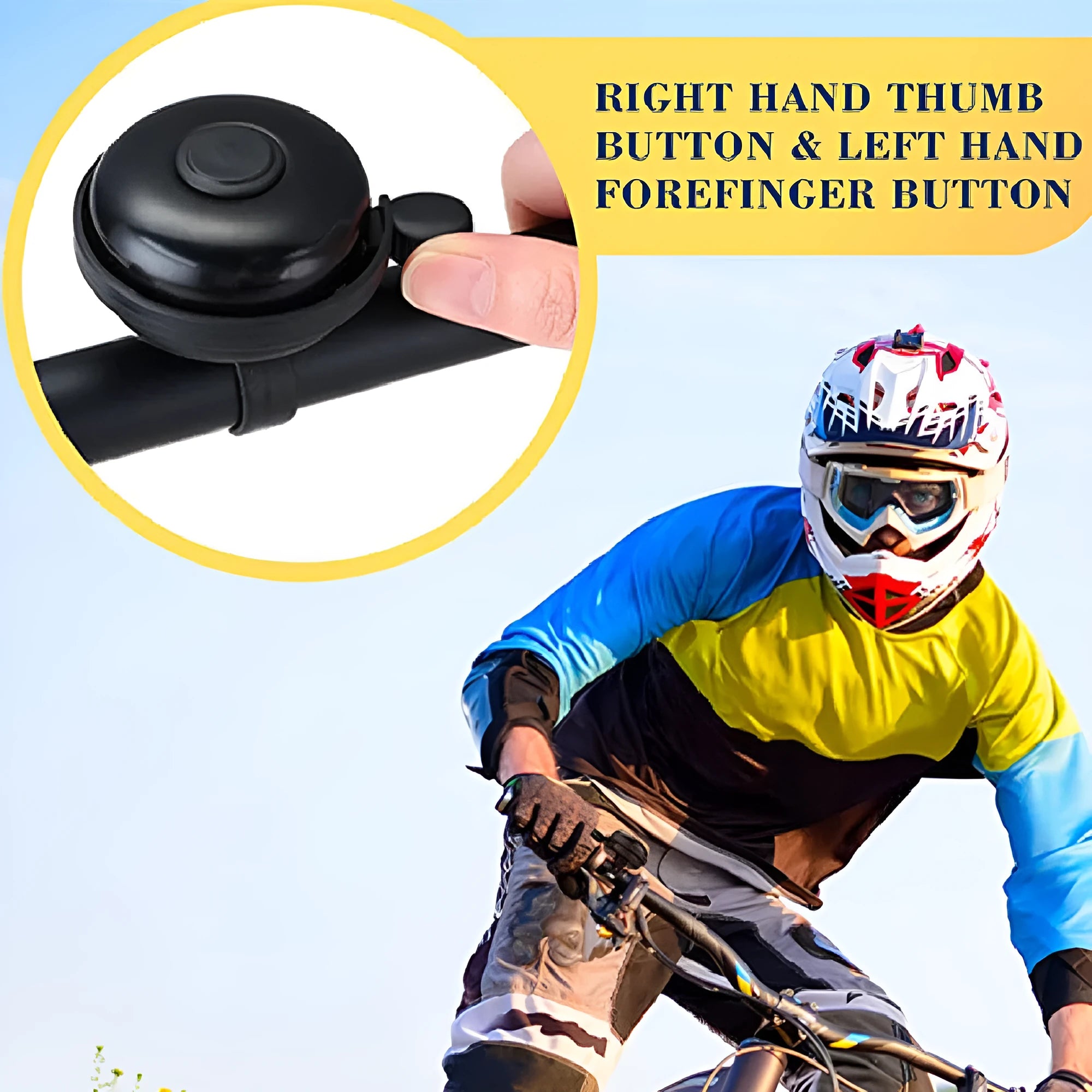 Black bicycle flat bell with 58mm diameter for mountain bike handlebars