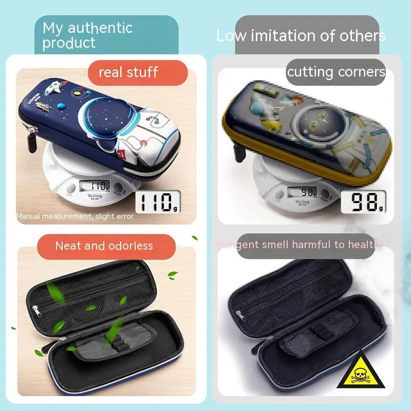 Three-dimensional cartoon EVA pencil case in astronaut design with large capacity for school children