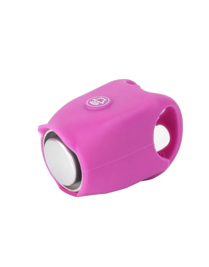 Bicycle electronic horn in plastic casing with 100dB alarm, measuring 12.5cm
