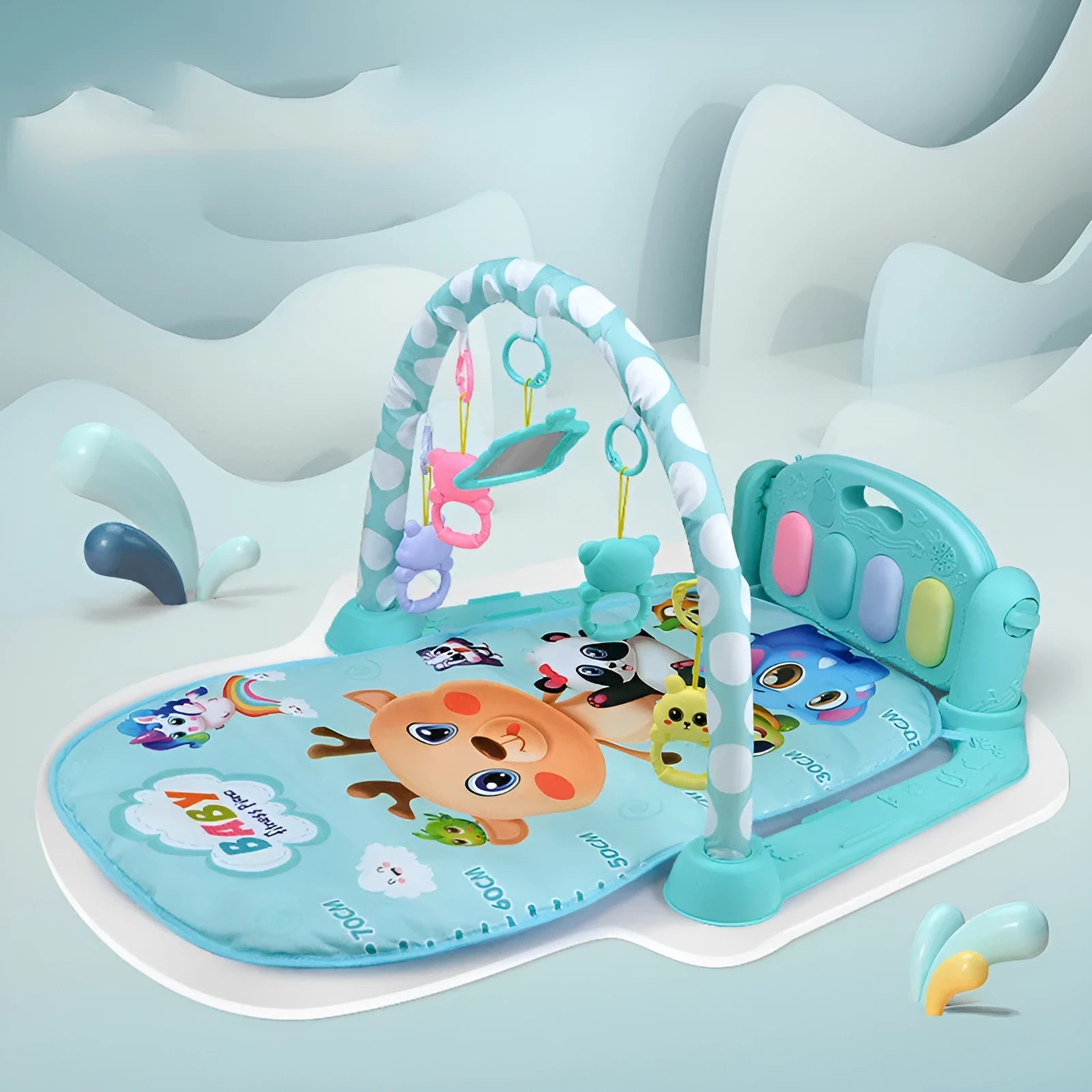 Baby fitness frame pedal piano activity centre for infants with electric sensory features