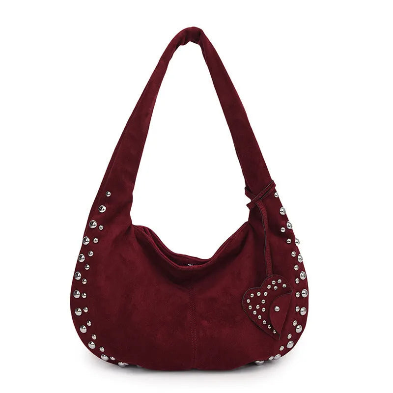Soft plush retro tote handbag for women in a choice of five colours.