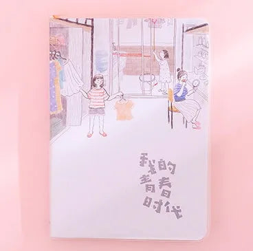 Cherry blossom PU cover button notebook in compact 11cm by 15cm size
