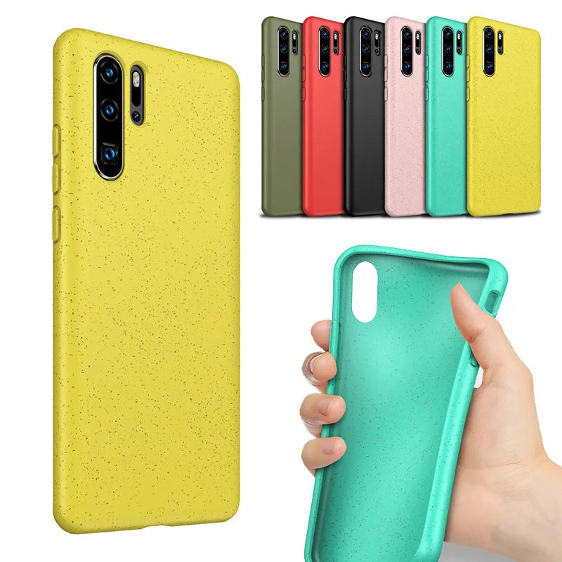 Huawei P30 mobile phone TPU case in Army Green colour, showing the simple back cover design.