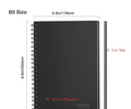 Rewritable paper notebook B5 size black PP cover spiral binding with erasable pen and app backup