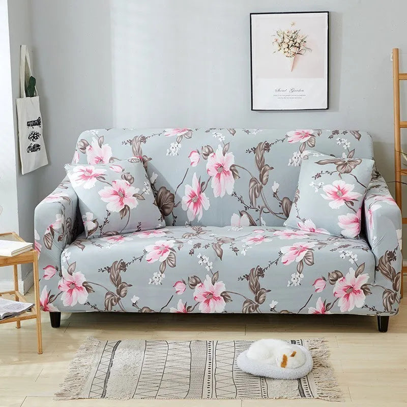 Elastic all-inclusive polyester sofa cover with striped pattern in modern simple style