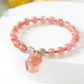 Women's handmade crystal bracelet featuring natural stone with zodiac animal motifs