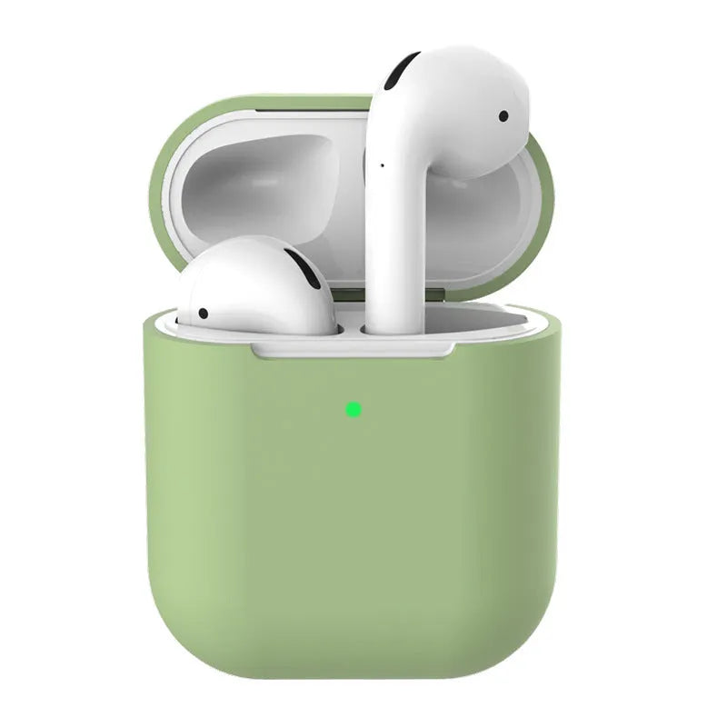 Silicone clamshell case cover for Apple AirPods 2 in multiple solid colours.