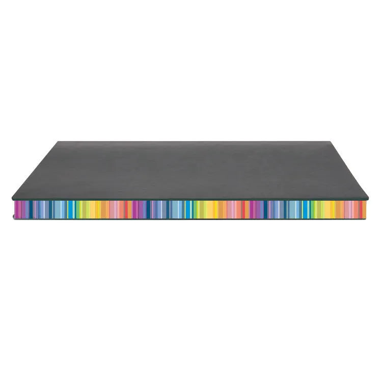 Colorful Rainbow Side A5 PU leather cover notebook with 100g Daolin paper and lock-line binding
