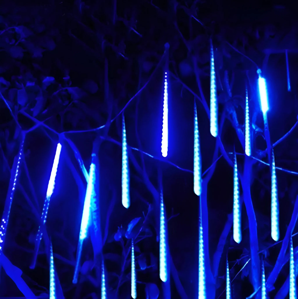 Wasserdichte blaue LED Meteorschauer Lampe für Außendekoration an einer Hauswand