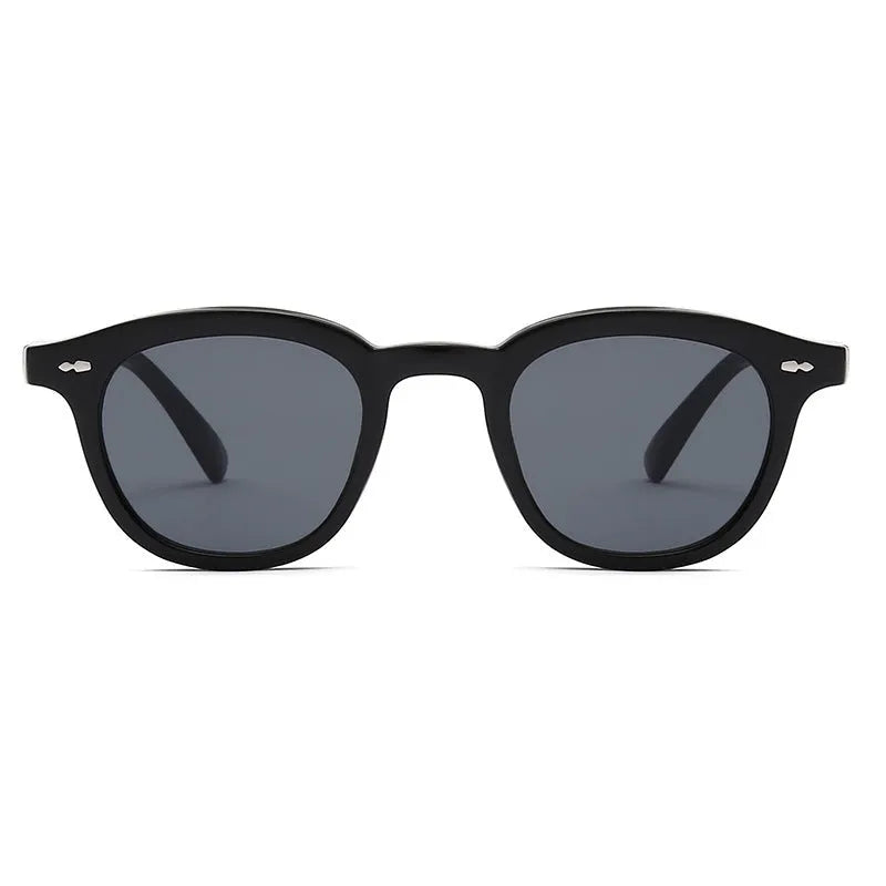Retro beige round frame sunglasses with PC construction and metal hinge in multiple colour options