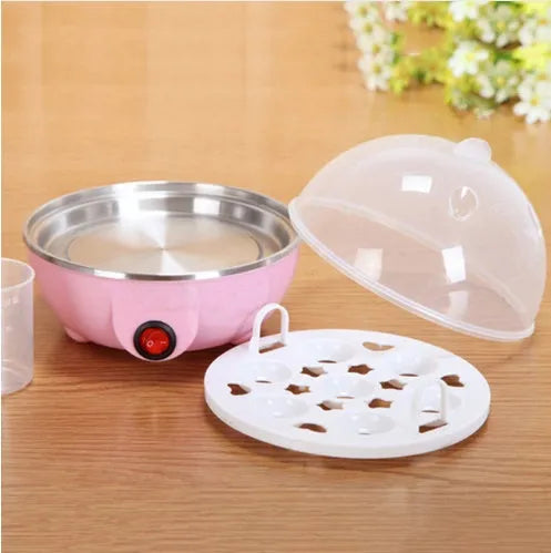 Intelligent egg cooker with automatic power off and anti-dry burning feature in Blue, Pink, Yellow and sets.