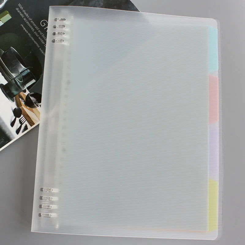 Coloured B5 refill paper notebook with PP shell and binder binding