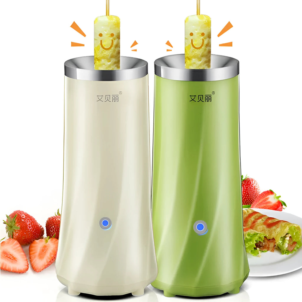 Beige white and green multifunctional mini breakfast machine with automatic features