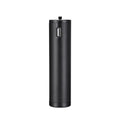 Black aluminium alloy portable power bank with a carry handle, showing compact size