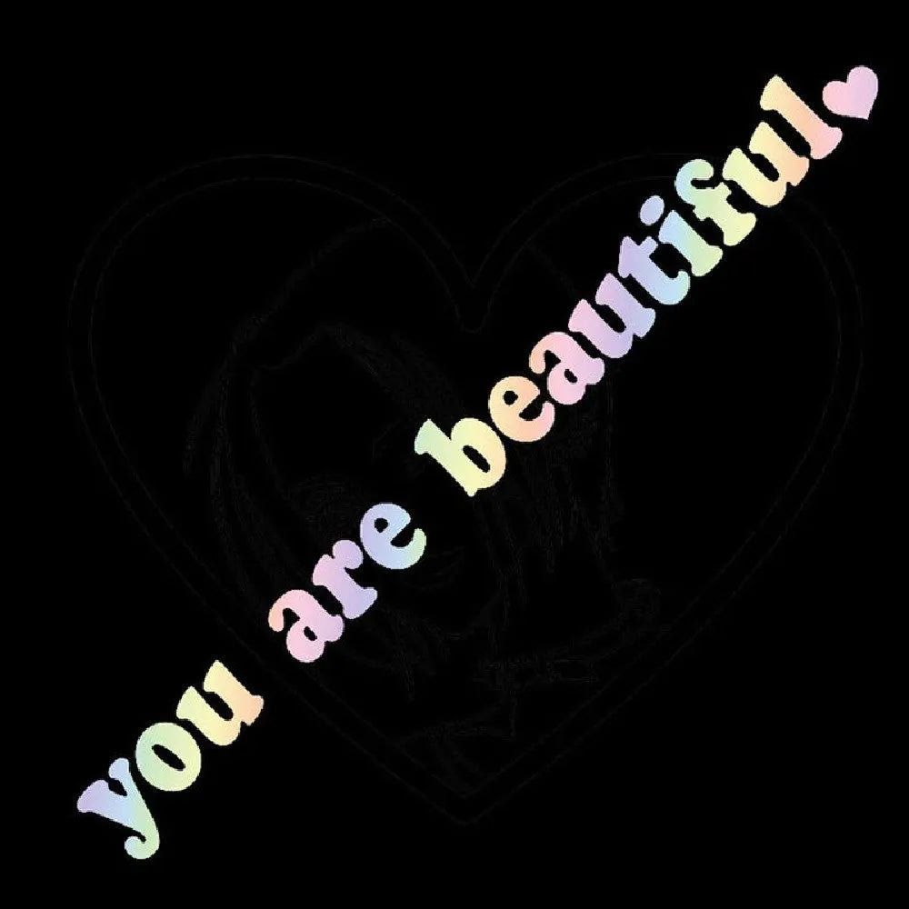 You Are Beautiful PVC vinyl sport sticker in multiple colours for water bottles
