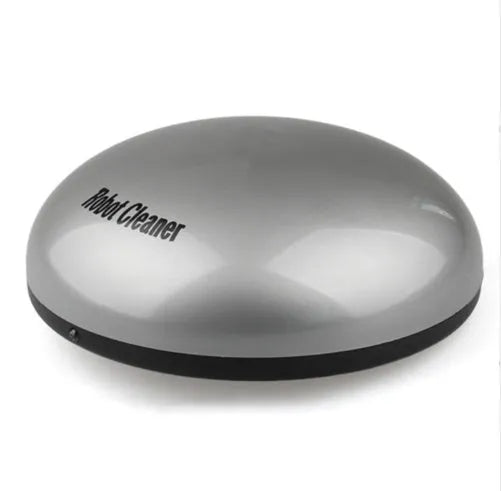 Silver-coloured mini robotic vacuum cleaner with compact dimensions for small space cleaning