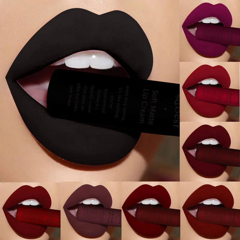Qibest matte lipstick in single pack 20 g non-stick formula 34 colour options