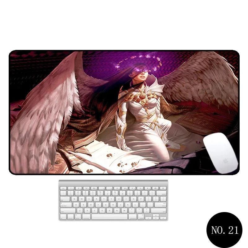 Angel pattern large non-slip mouse pad 300x600mm rubber cloth desk mat with thermal transfer design