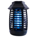 Black aromatherapy mosquito killer lamp with a glass UV tube on a table.