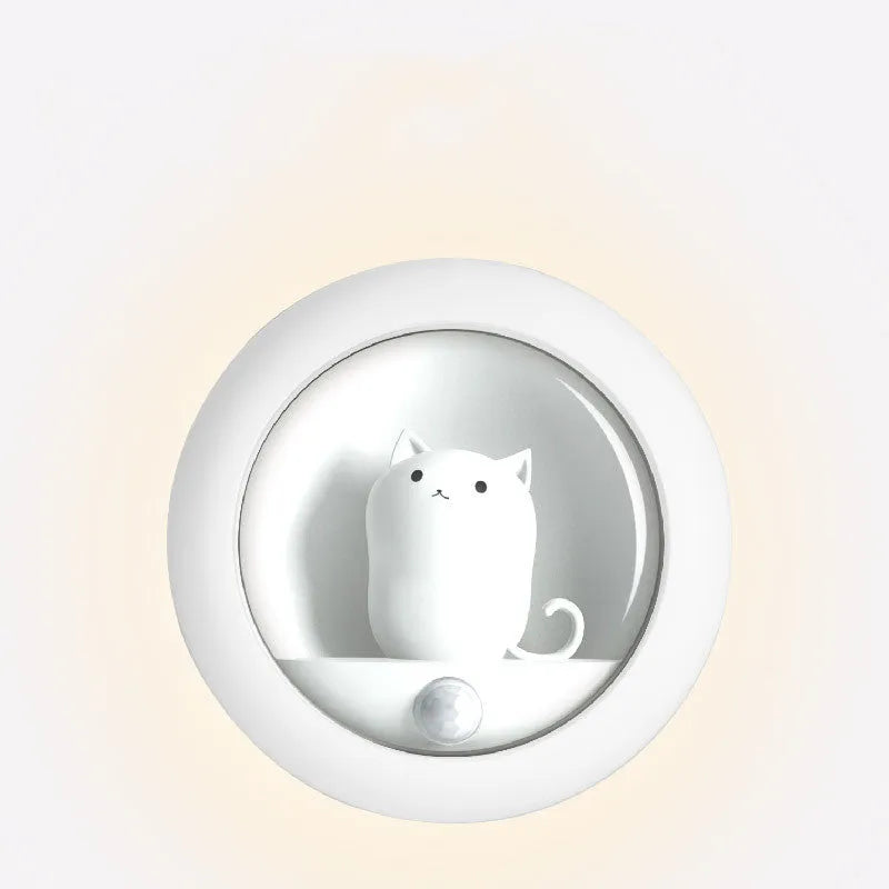 Baby bedside sleep lamp with projection feature showing orange, white and pink colour options