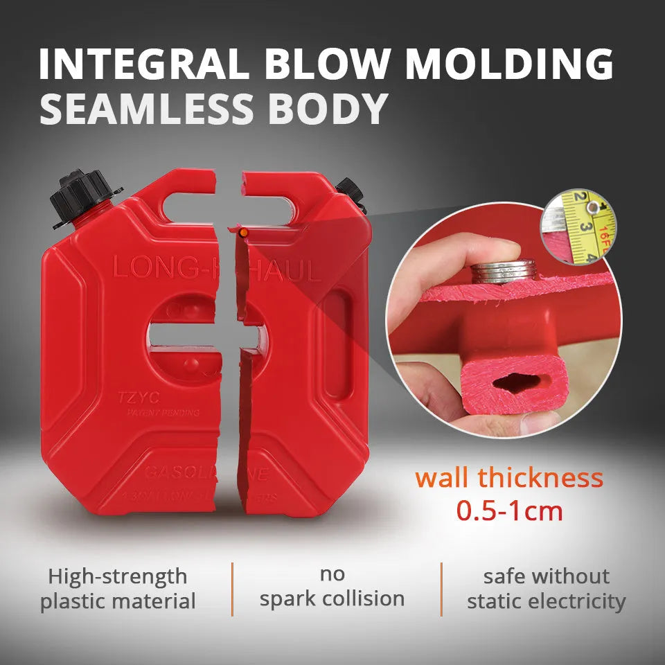 Red plastic petrol barrel 3L 5L HDPE fuel can for motorcycle off-road gasoline tank anti-pressure shockproof moisture-proof