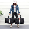 Black large capacity Oxford cloth hand luggage bag with zipper closure and soft handle