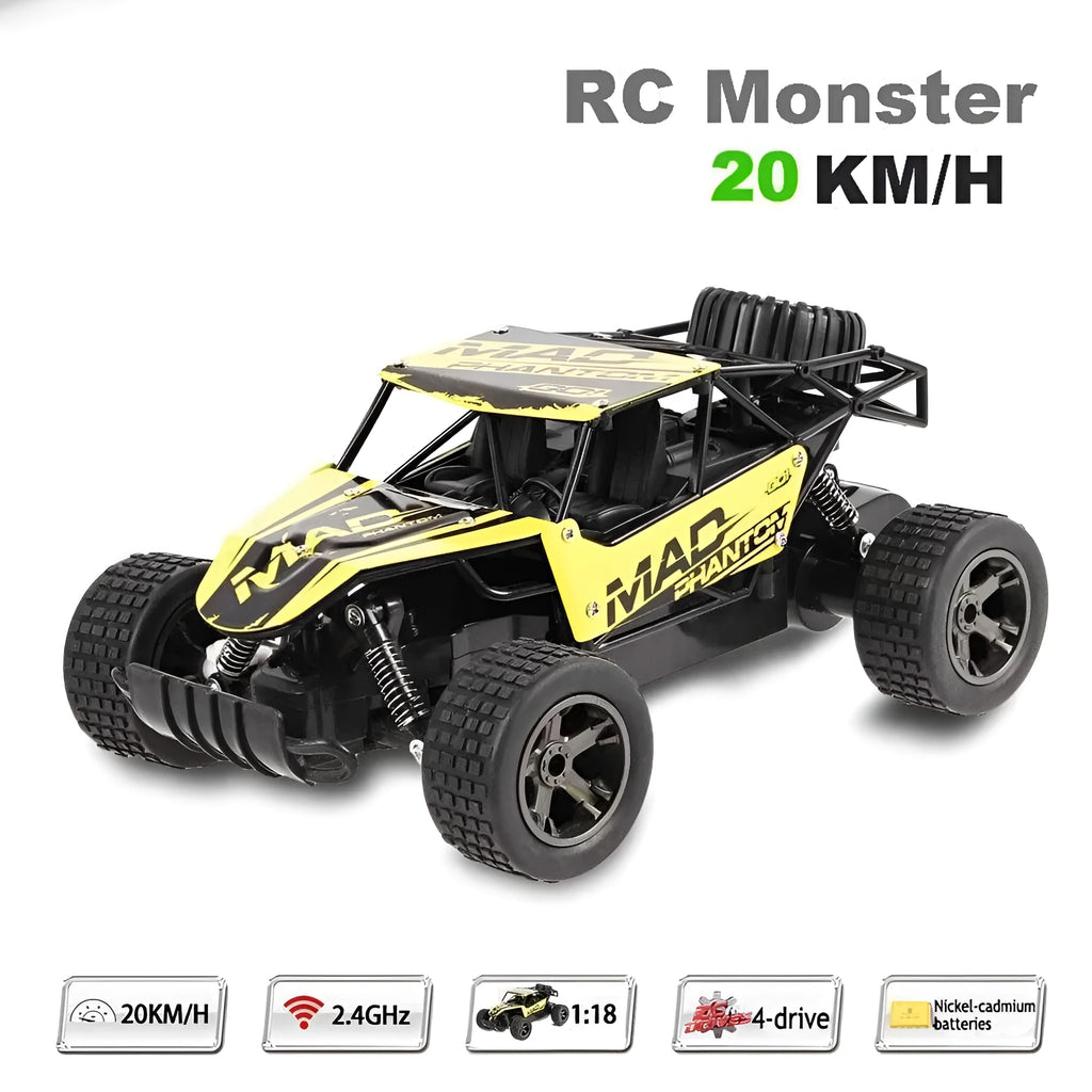 Blue 1:18 scale remote control off-road drift car with 2.4G transmitter