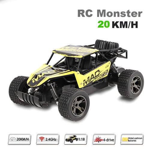 Blue 1:18 scale remote control off-road drift car with 2.4G transmitter