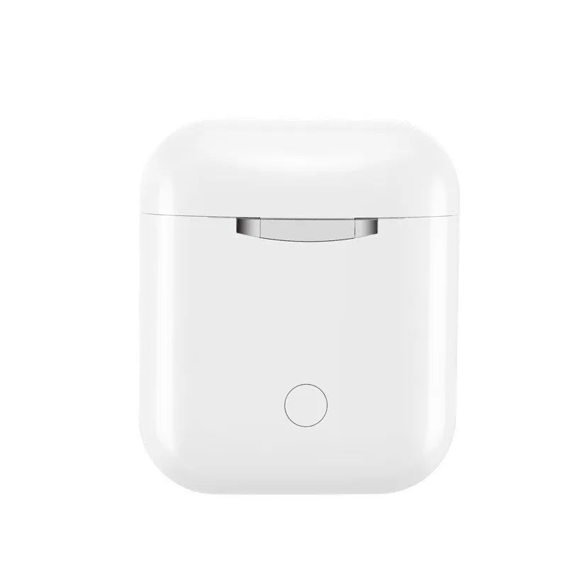 Black neck-mounted wireless sports headphones with magnetic in-ear buds on a charging case