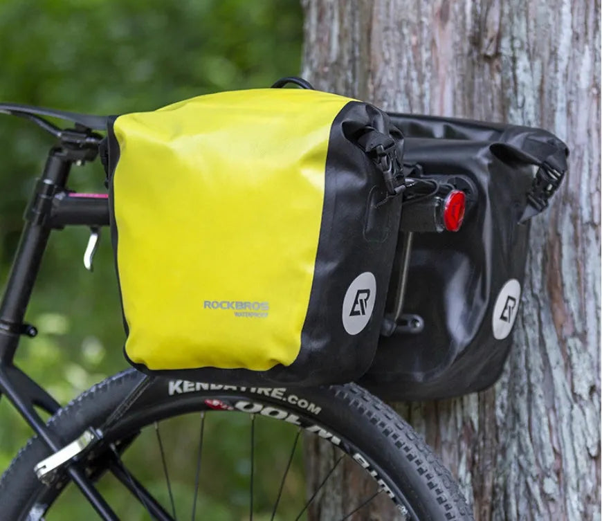 Bicycle waterproof bag made from nylon cloth and waterproof fabric in black colour for cycling storage