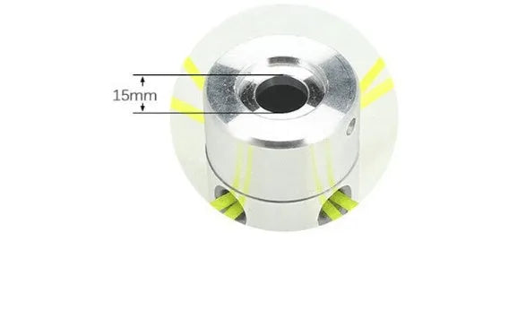 Silver aluminium lawn mower grass trimmer head replacement kit with four light yellow grass ropes