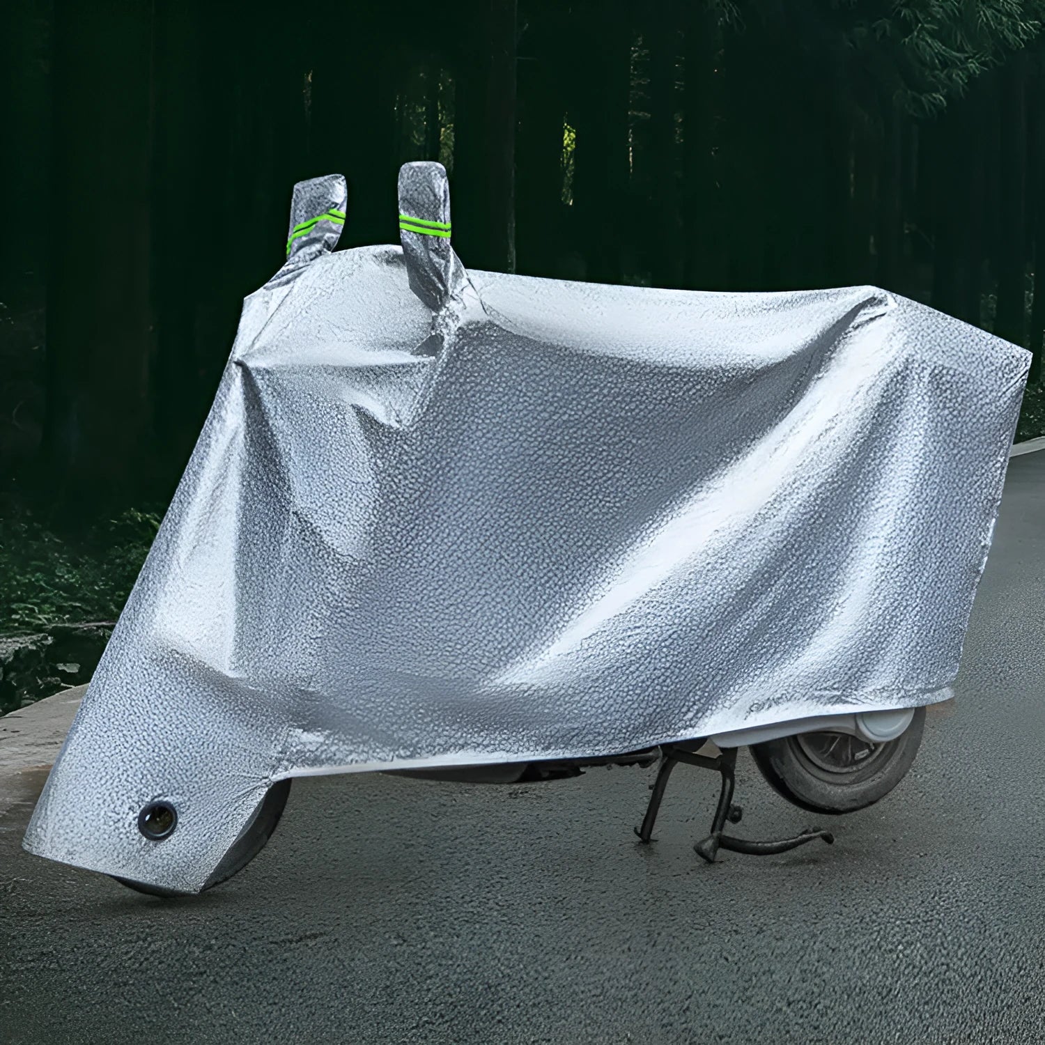 Silver universal rainproof electric car cover with binaural fit for cars with side mirrors