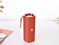 Cloth-covered portable wireless Bluetooth speaker with multiple colour options and control buttons