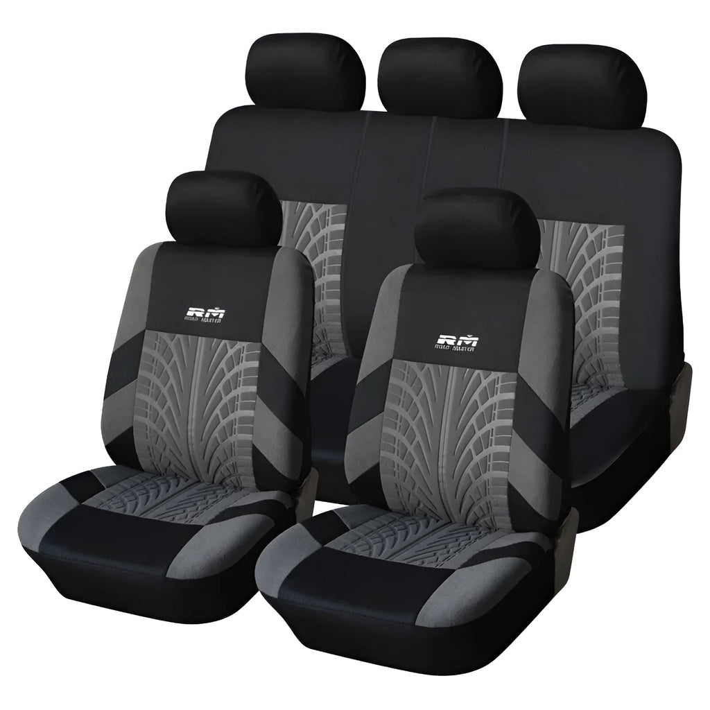 Set of cotton-padded car seat covers for General Motors in black, blue, brown, and red options