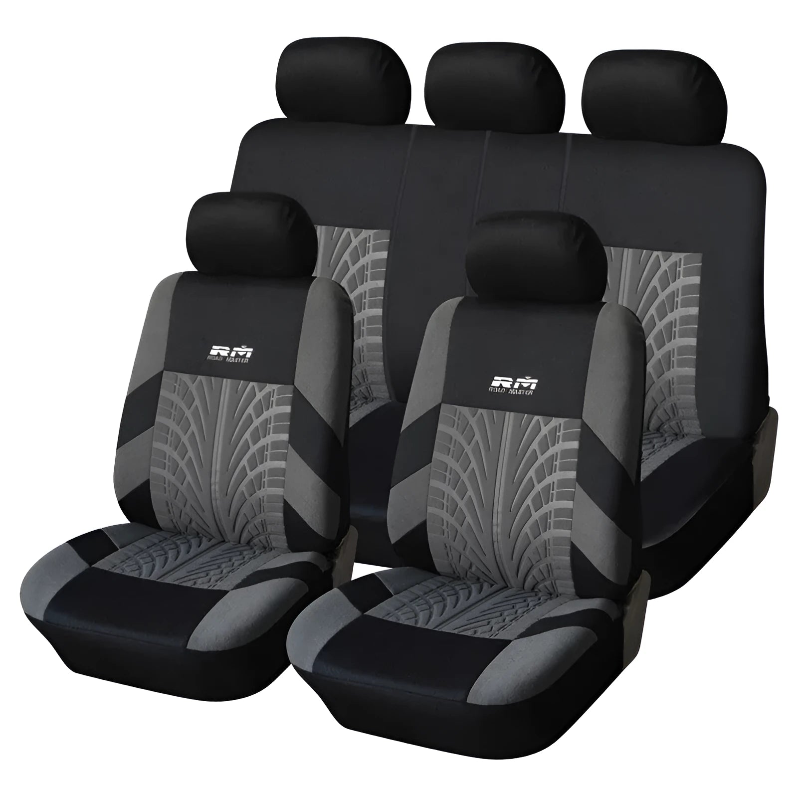Set of cotton-padded car seat covers for General Motors in black, blue, brown, and red options